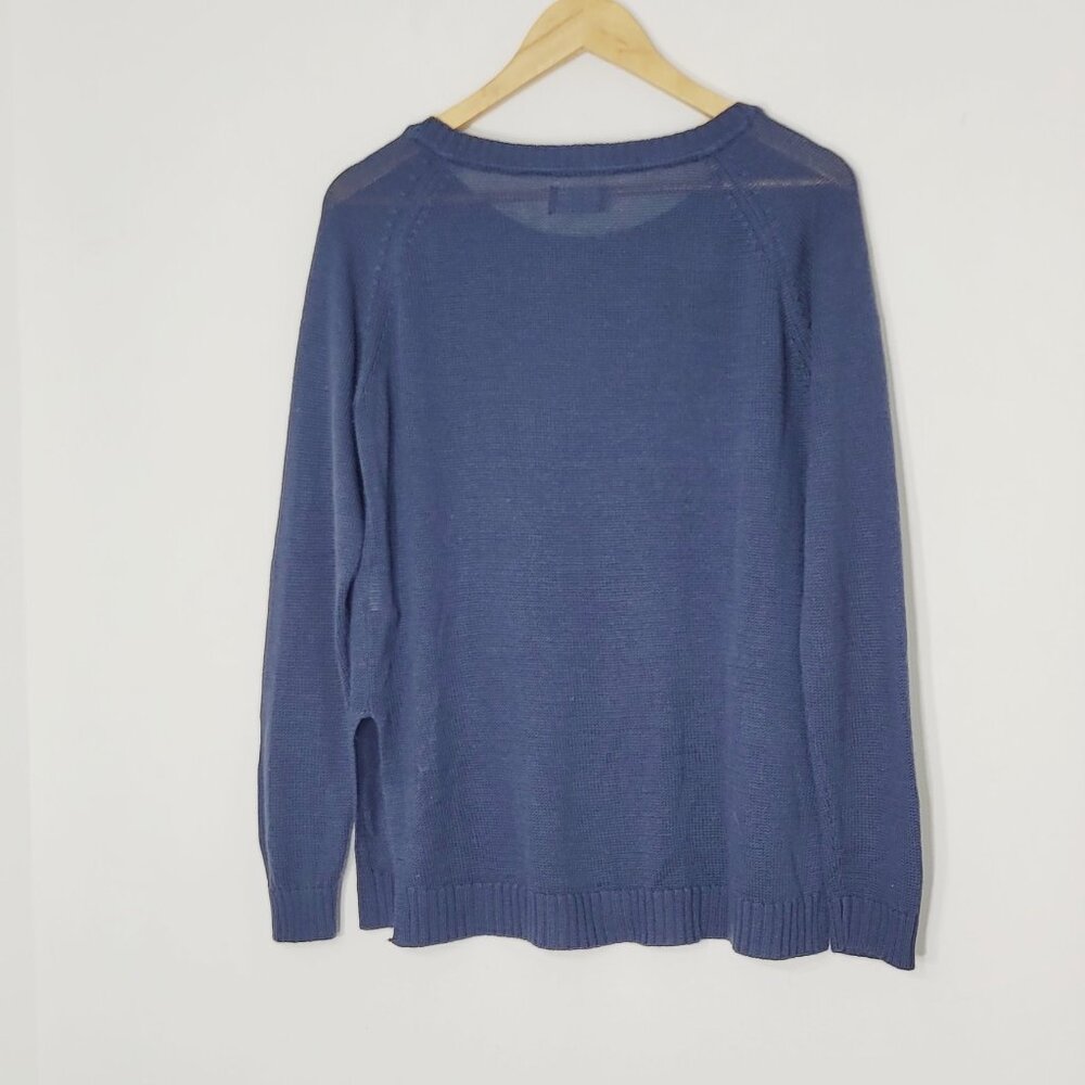 Jacqueline de Yong Women's Blue Crew Neck Pullover Long Sleeve Sweater Size XL - Picture 2 of 11